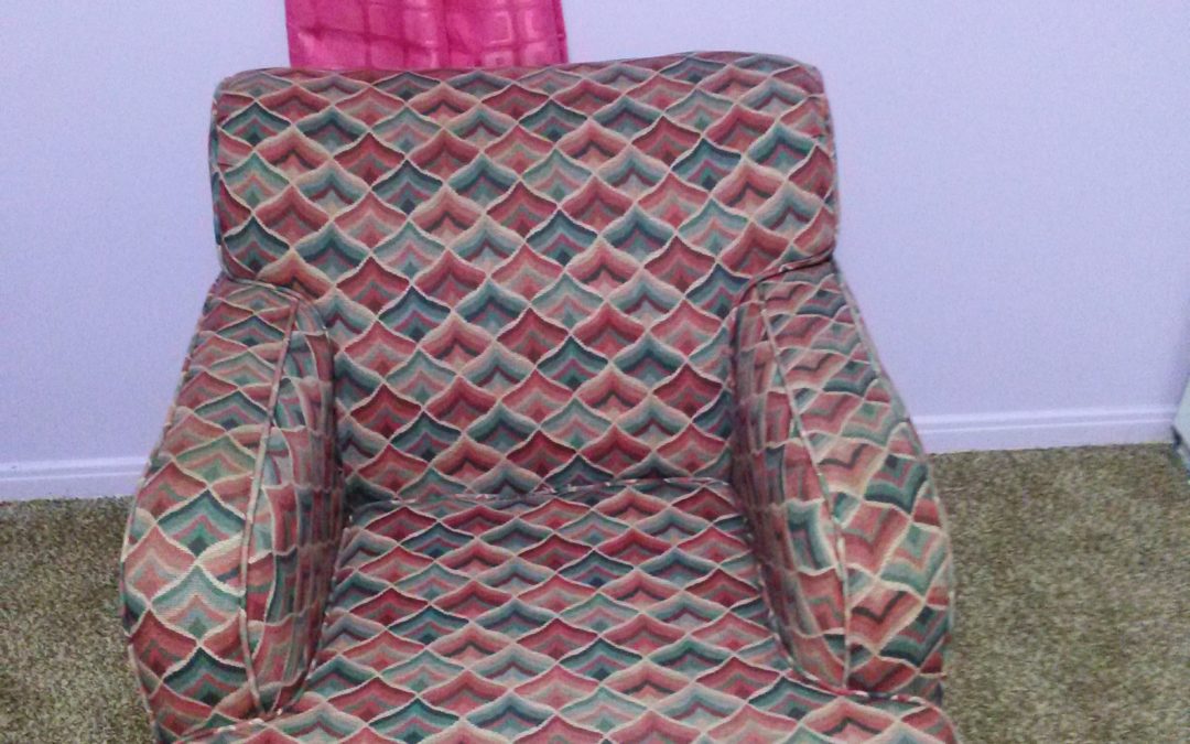 Multi- color re-upholstered chair