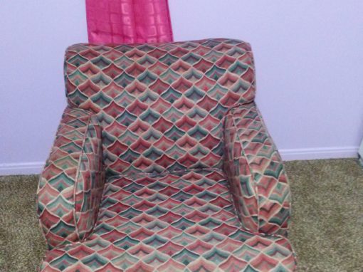 Multi- color re-upholstered chair