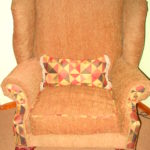 Cozy tan re-upholstered chair