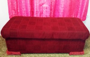 burgandy storage bench